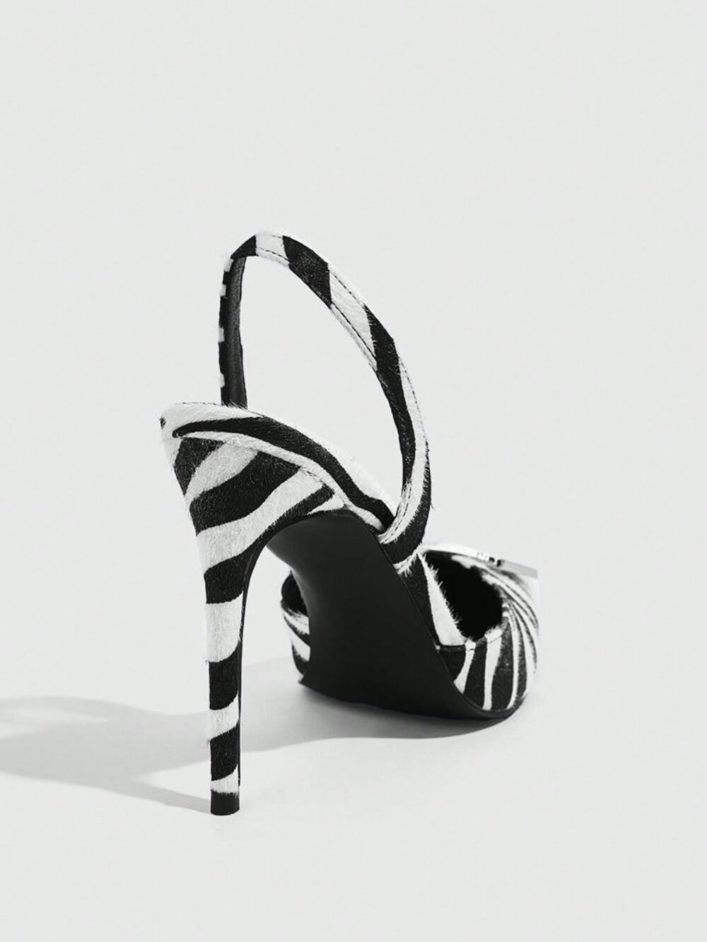 Elegant Women's Pointed Toe Stiletto High Heel  faux Pony Hair High Heels Heels - Picture 9 of 10